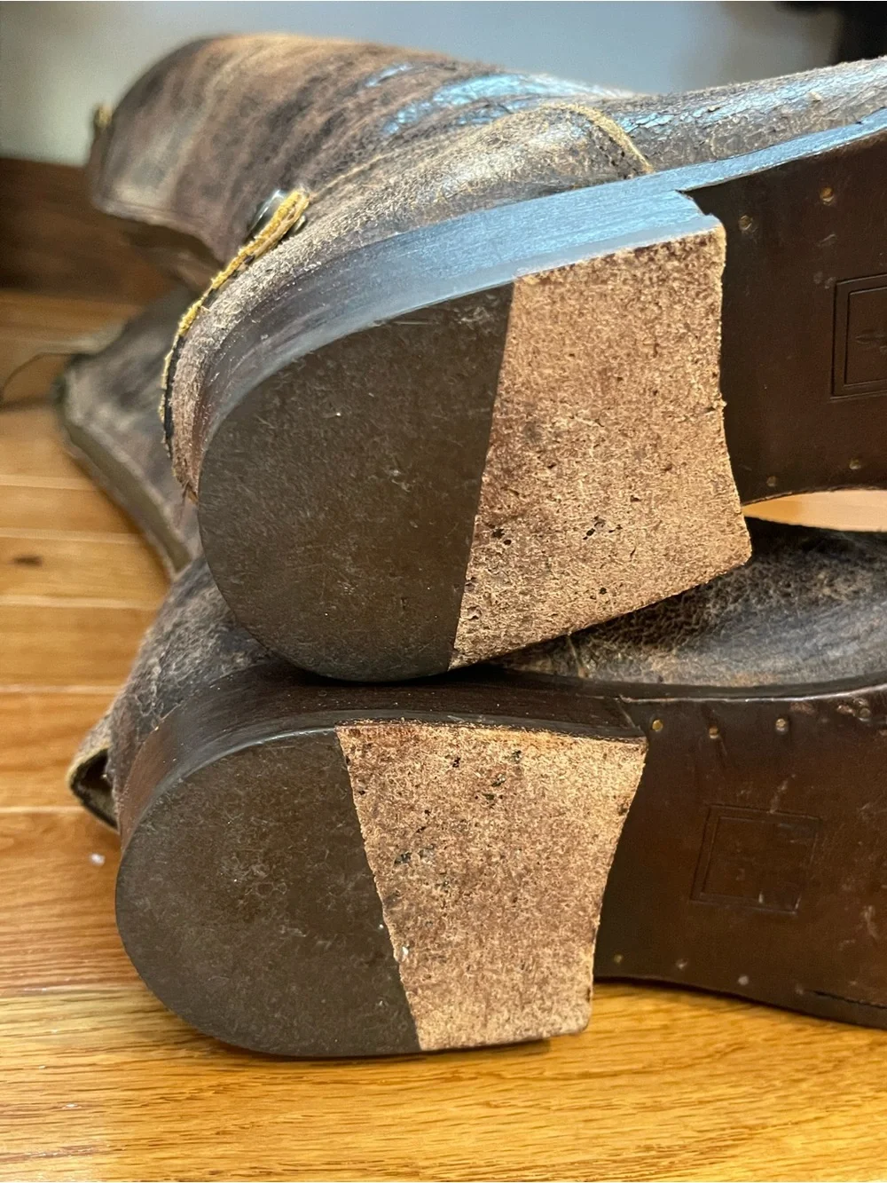 Frye distressed leather